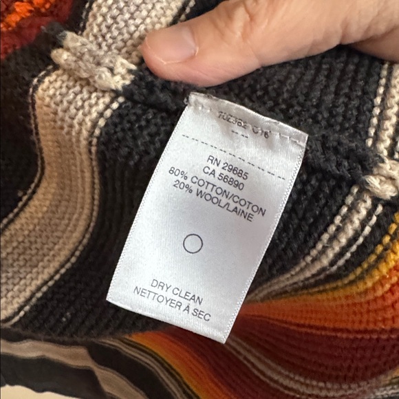 Pendleton Cotton Wool Open Front Cardigan Striped Whipstitch Southwest xl - Picture 4 of 6